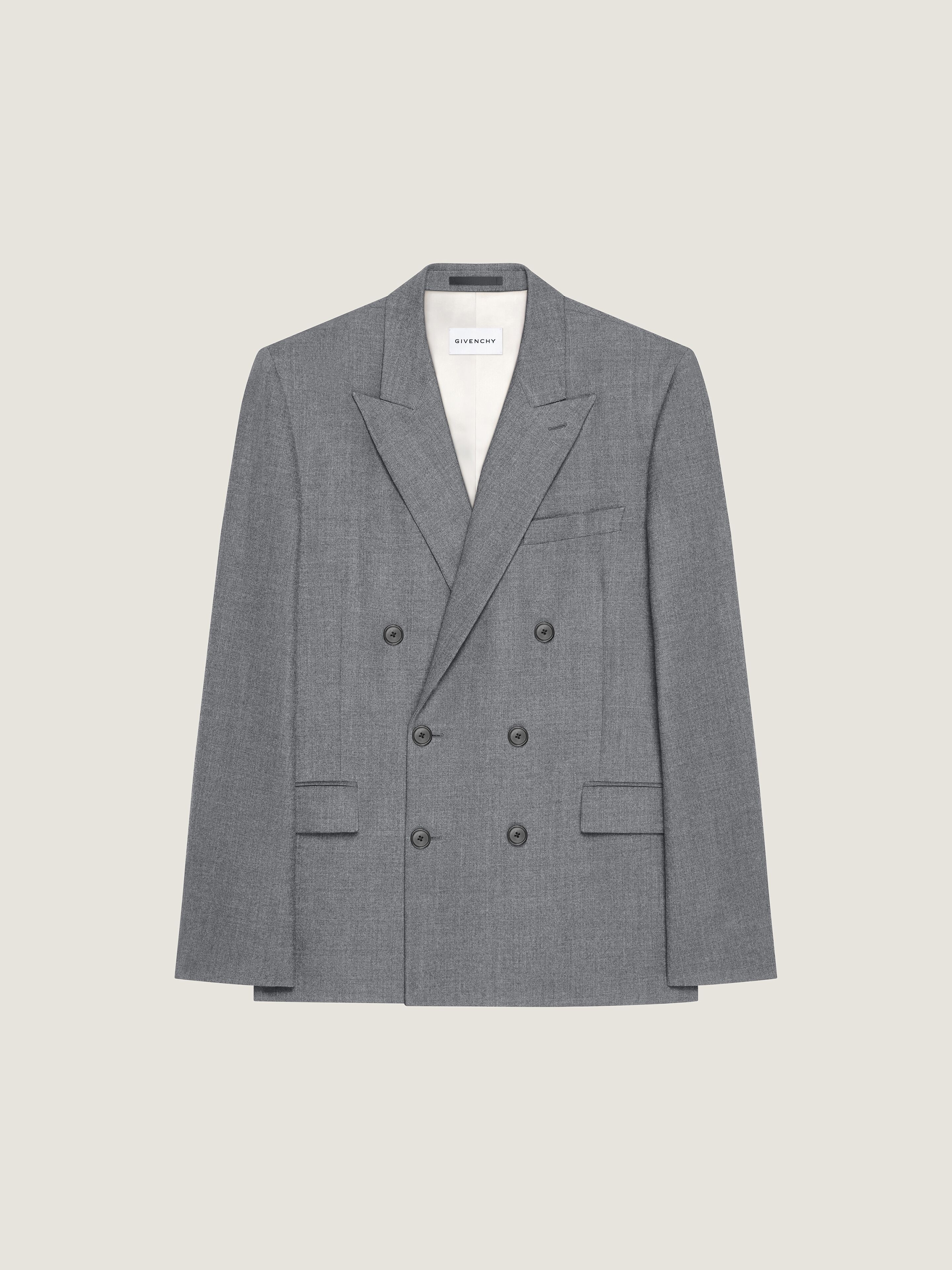 Double breasted jacket in flannel